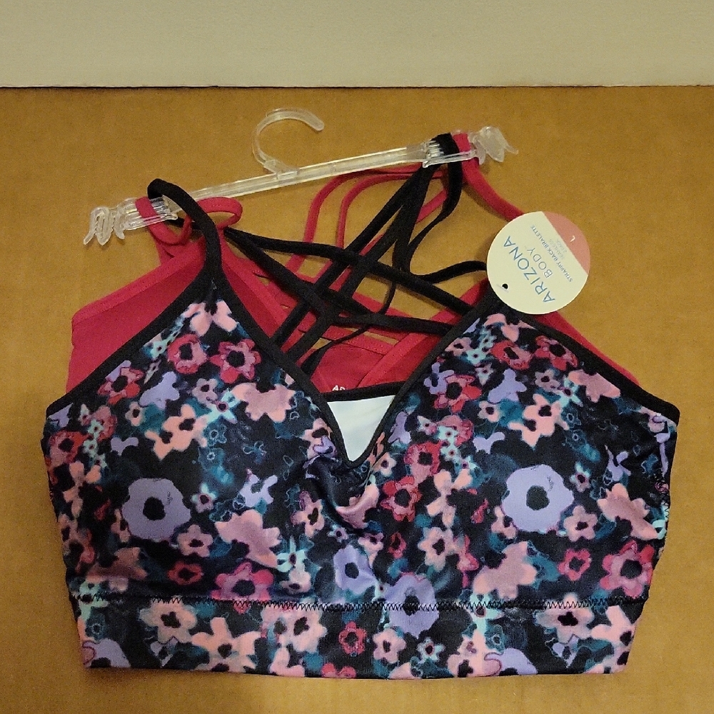 NWT: Arizona Body Strappy Back Bralette 2 Pack